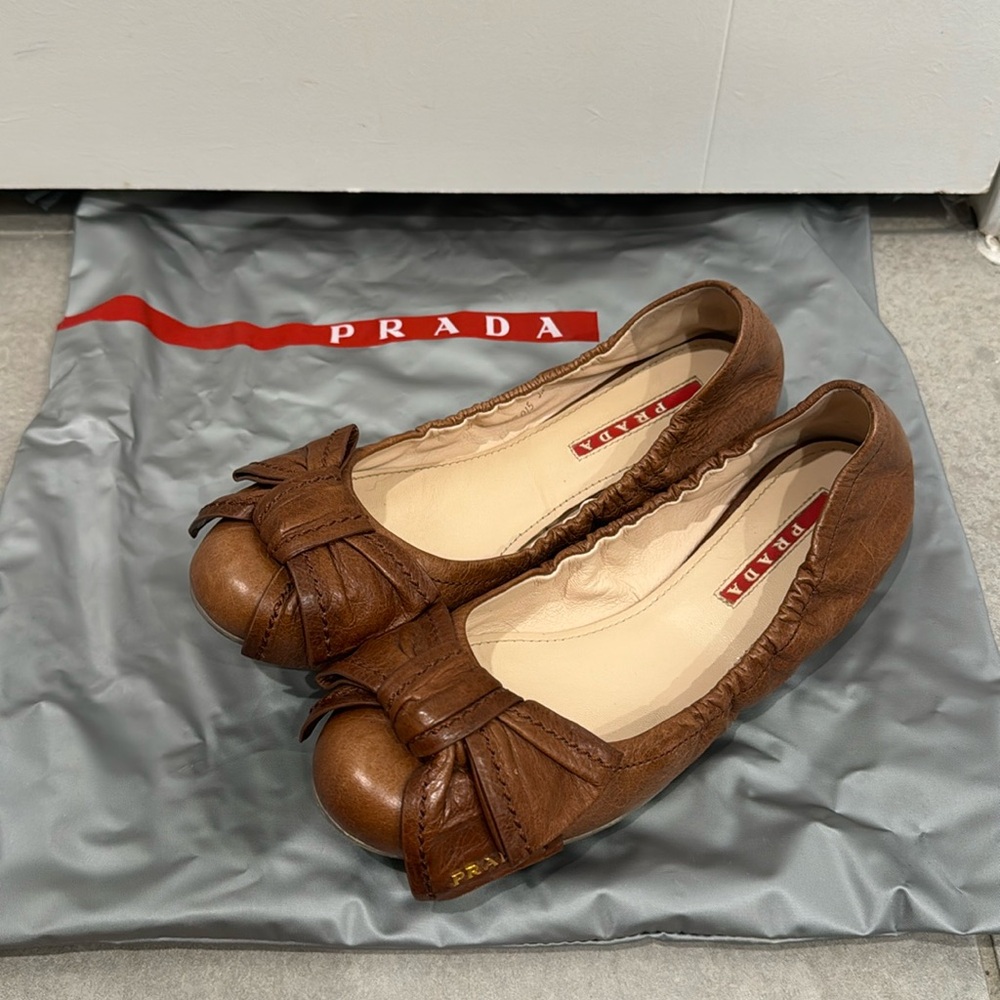 Prada bow ballet flats
